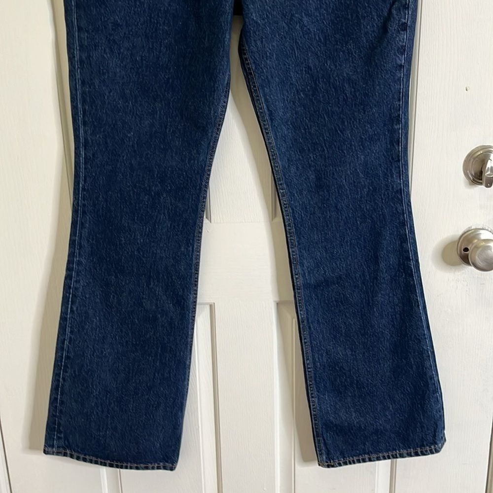 Ganni Betzy Jeans Dark Blue Stone size 31/34 Flare High Rise Organic Cotton NWT - Picture 6 of 16